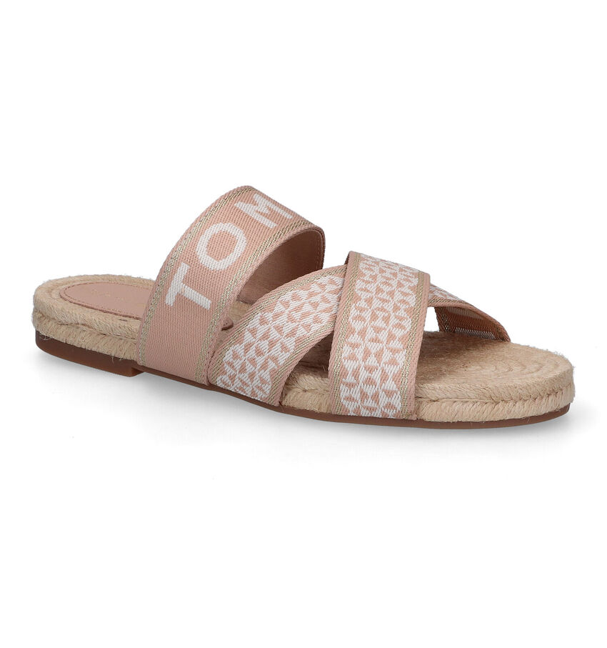 TH Tommy Webbing Nu-pieds en Beige