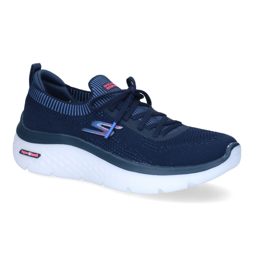 Skechers Go Walk Hyper Burst Moonwalking Blauwe Sneakers