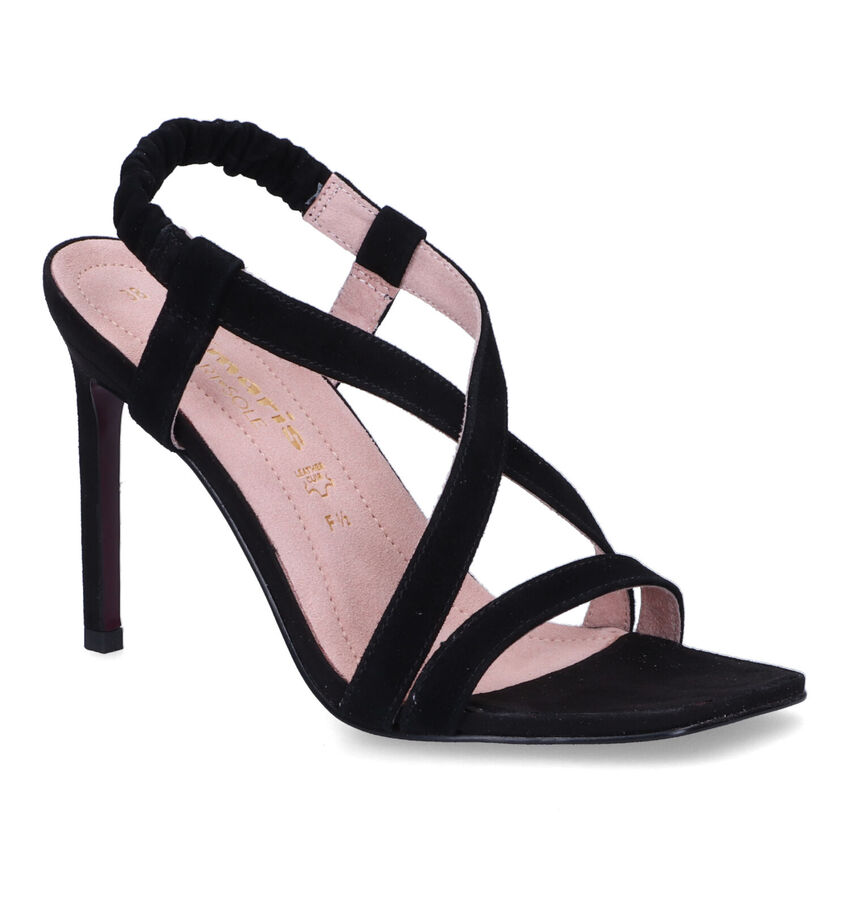 Tamaris Heart Sole Sandales en Noir