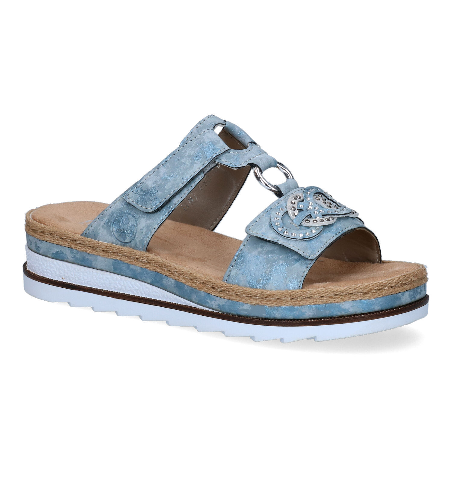 Rieker dames slippers blauw | Torfs