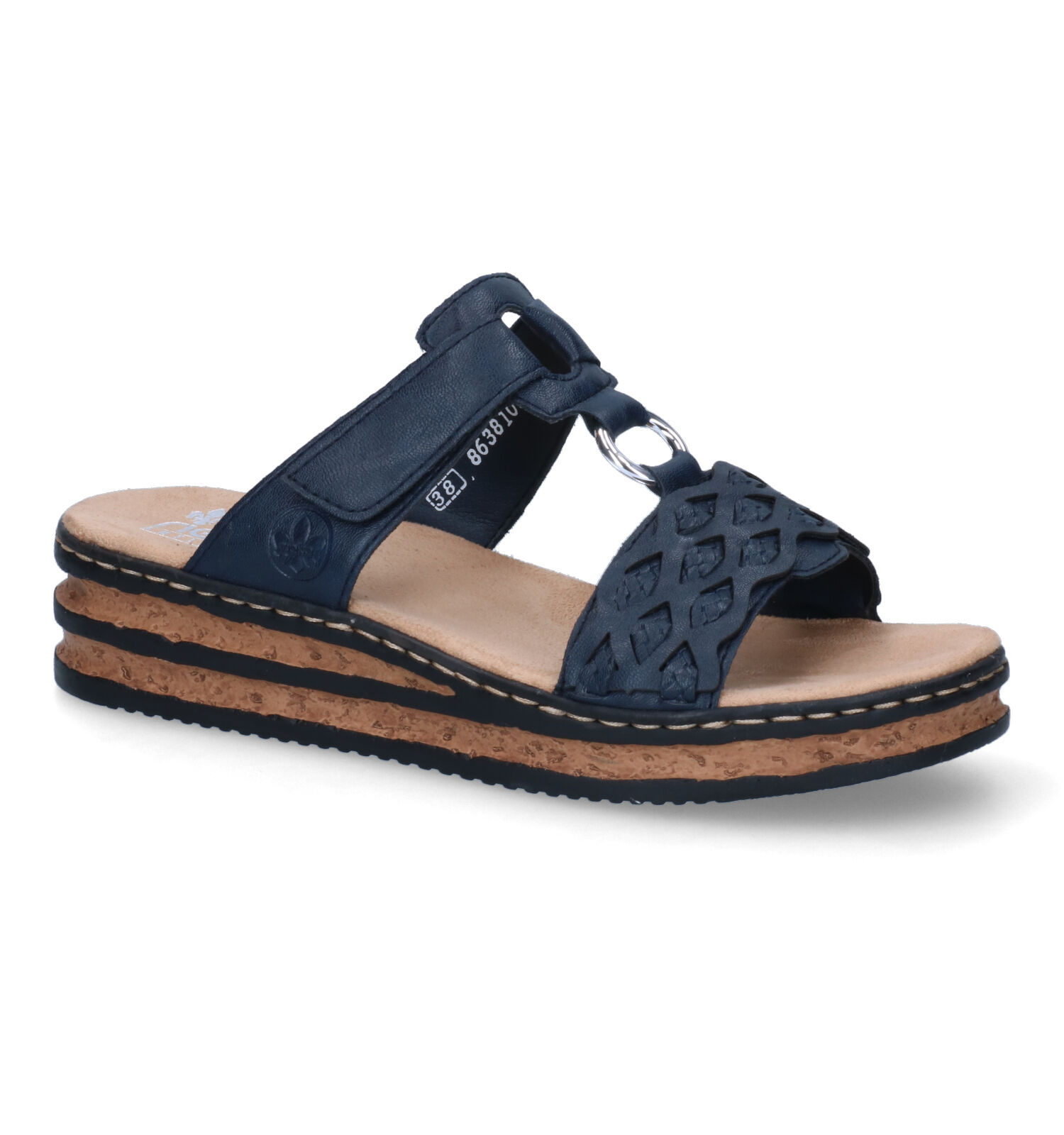 Rieker dames slippers blauw | Torfs