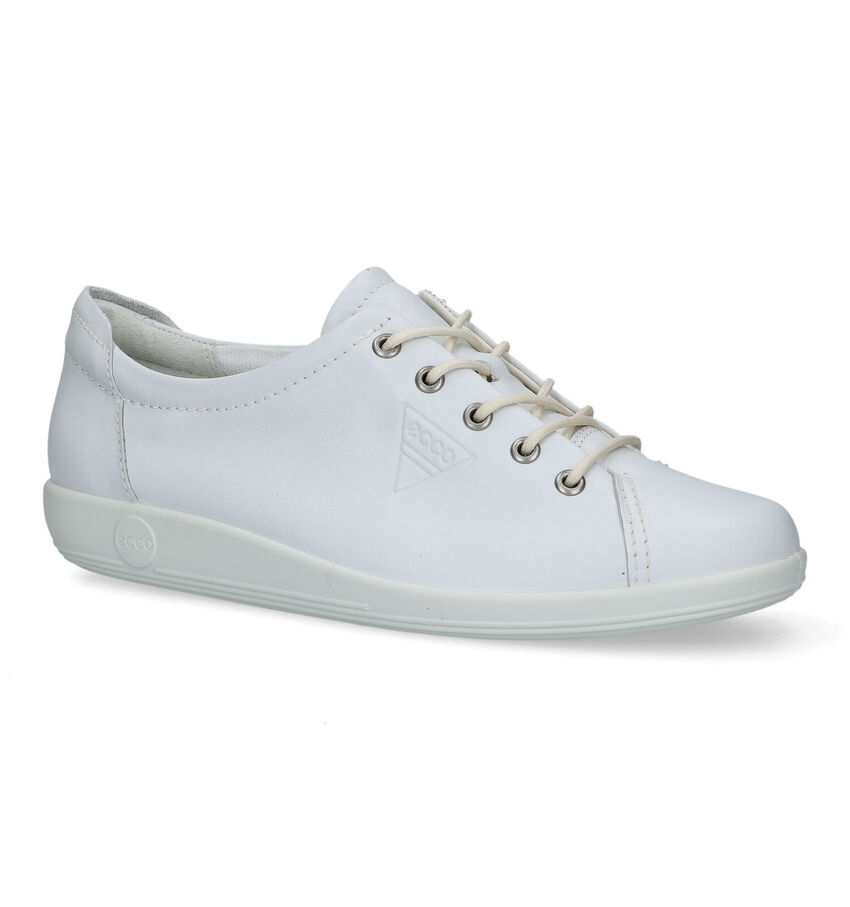 ECCO Soft 2.0 Chaussures à lacets en Blanc