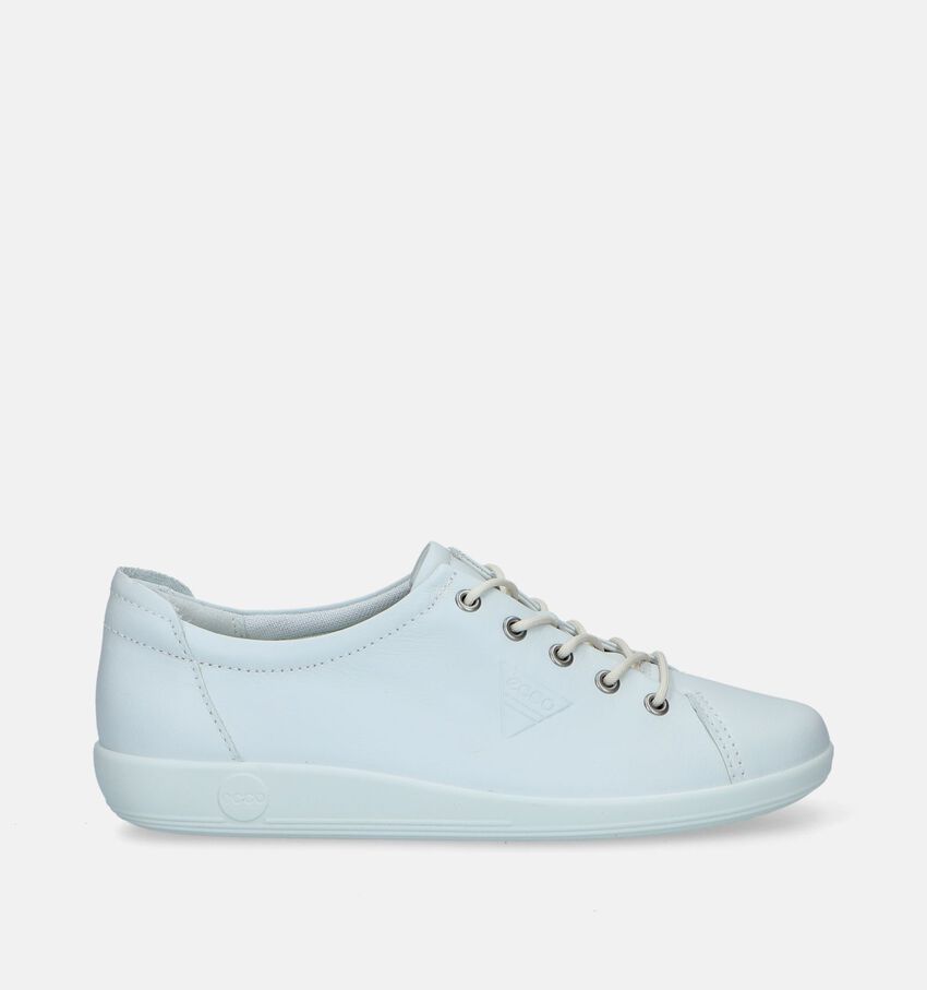 ECCO Soft 2.0 Witte Veterschoenen