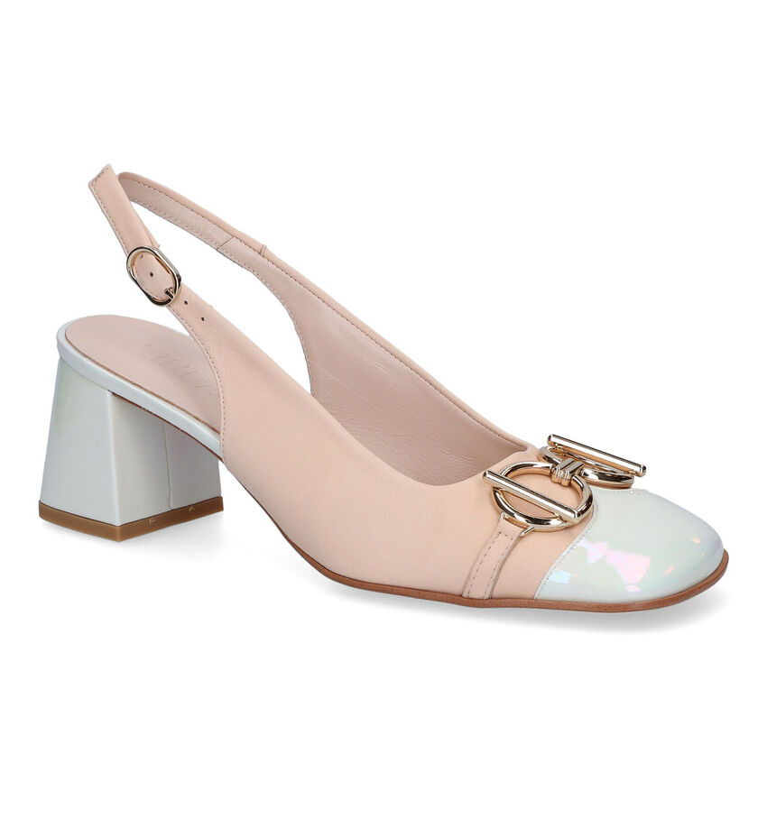 Zinda Beige Slingback Pumps