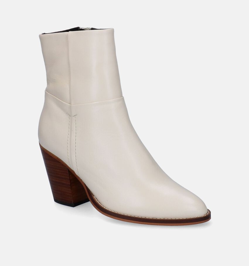Poelman Bottines à talons en Écru