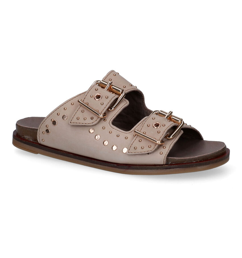 Poelman Nu-pieds plates en Taupe