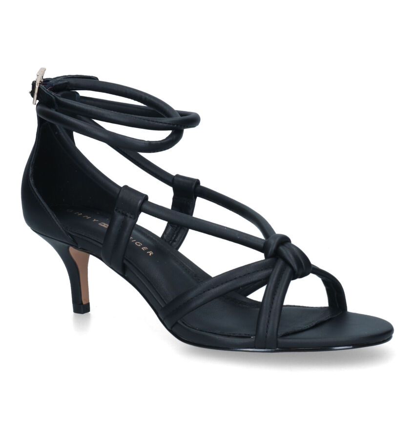 Tommy Hilfger Mid Heel Strappy Sandales en Noir