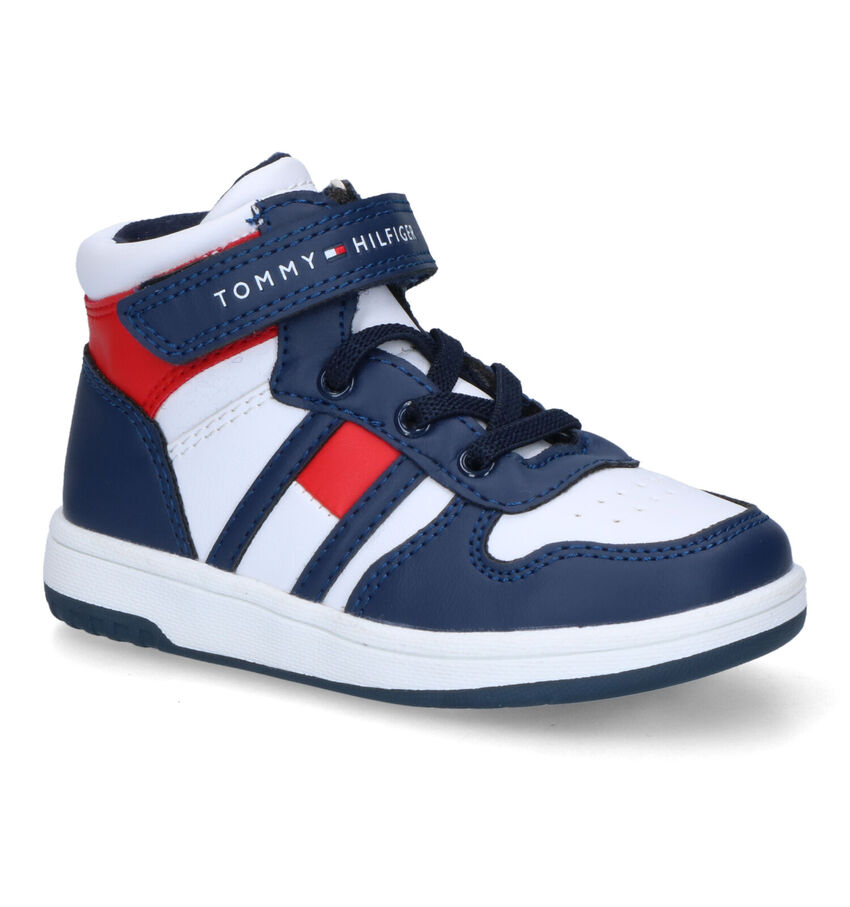 Tommy Hilfiger Blauw/Witte Hoge Sneakers