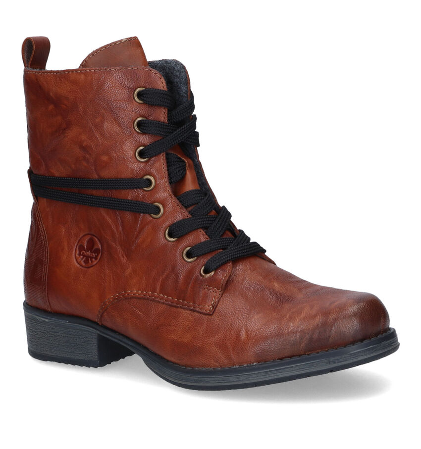 Rieker Boots à lacets en Cognac