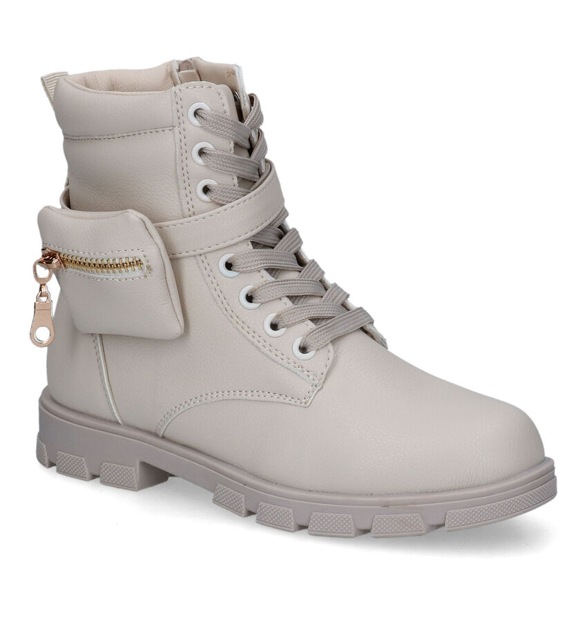 Milo & Mila Bottines robustes en Beige clair