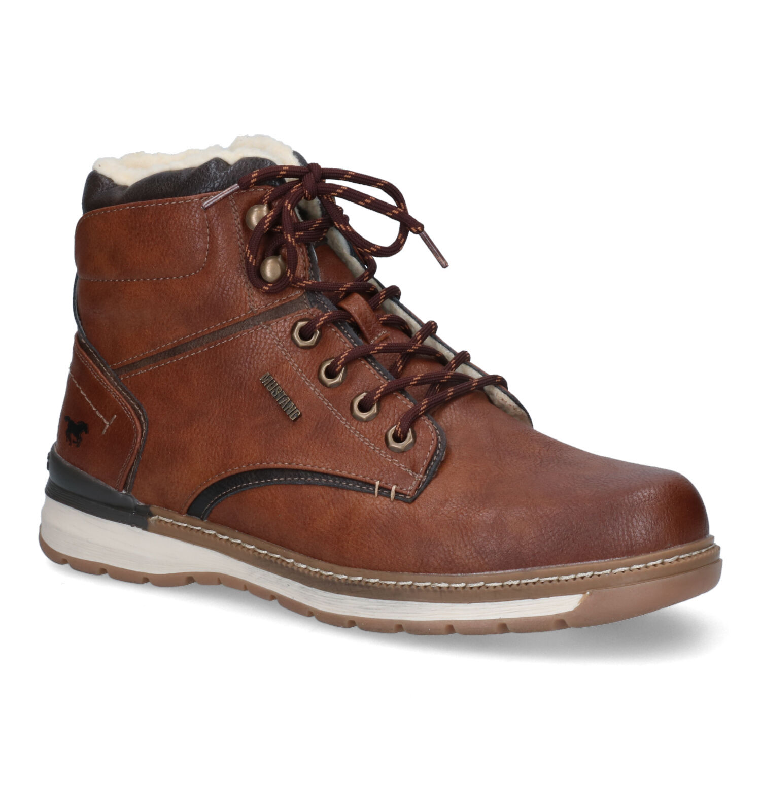 Mustang Cognac Veterboots Boots en enkellaarzen NU AAN €79.95