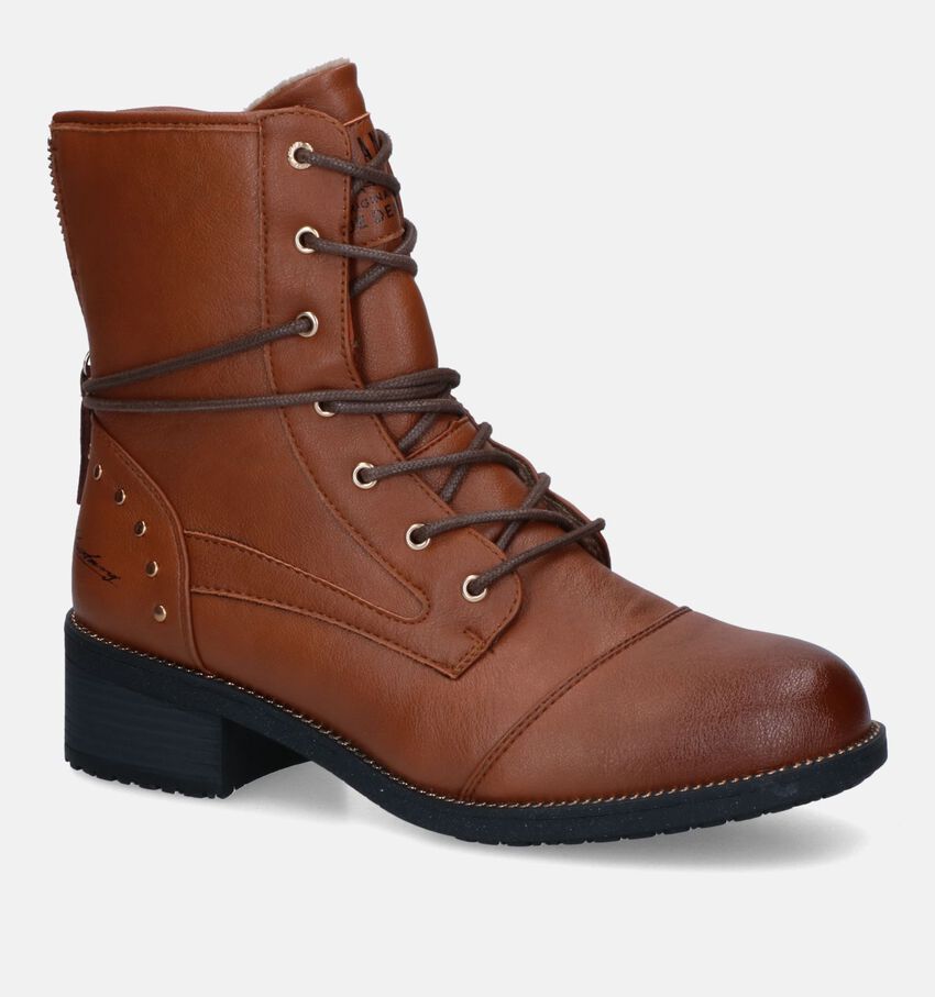 Mustang Boots à lacets en Cognac