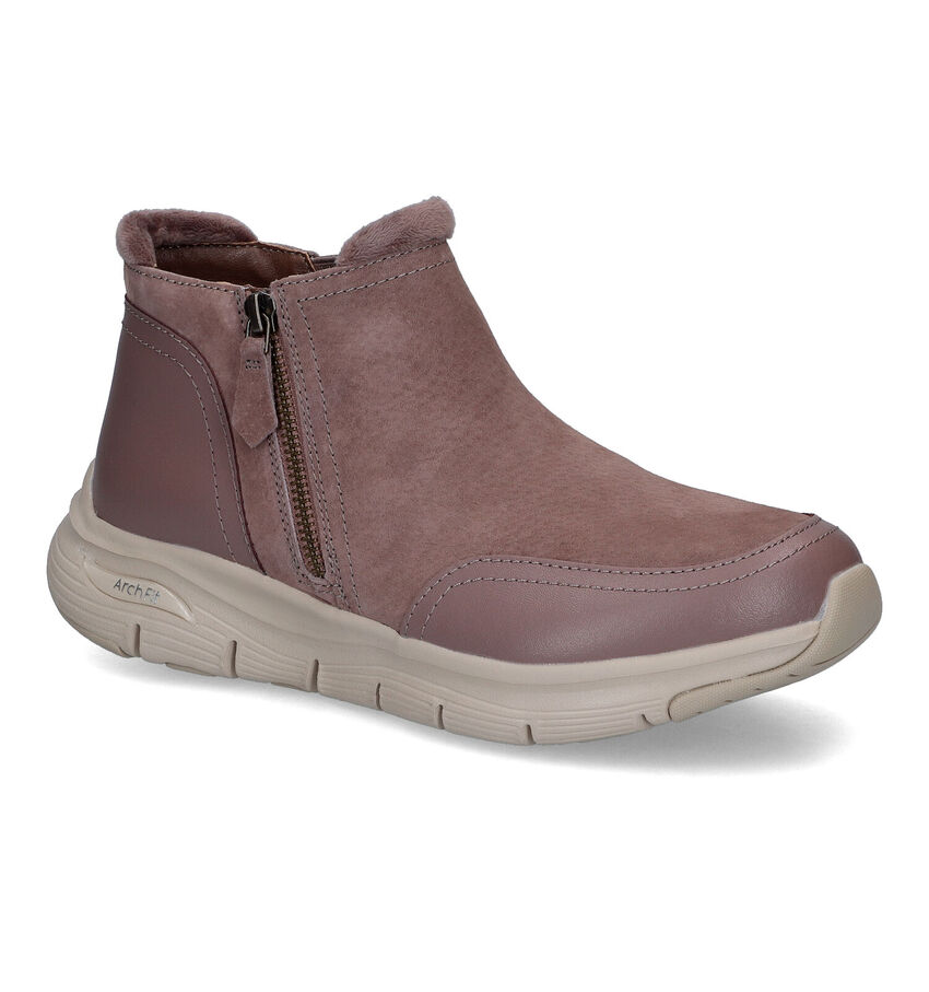 Skechers Arch Fit Smooth Bottines en Taupe