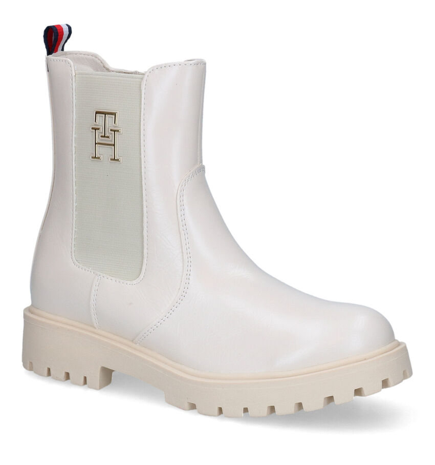 Tommy Hilfiger Ecru Chelsea Boots