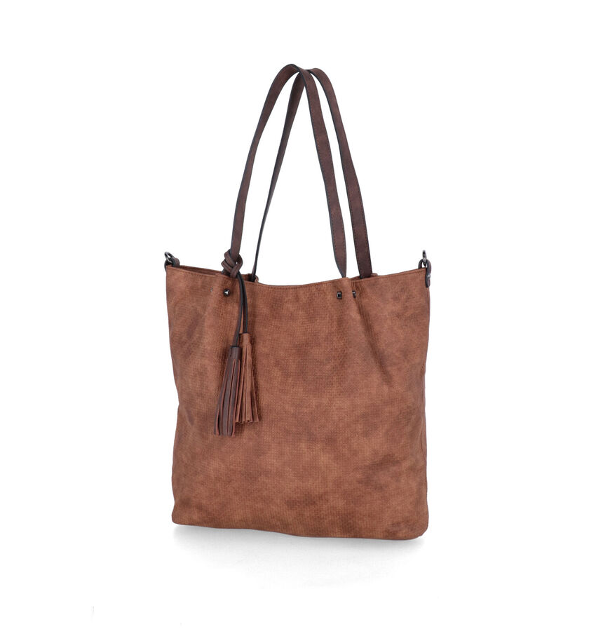 Emily & Noah Surprise Cognac Shopper Tas