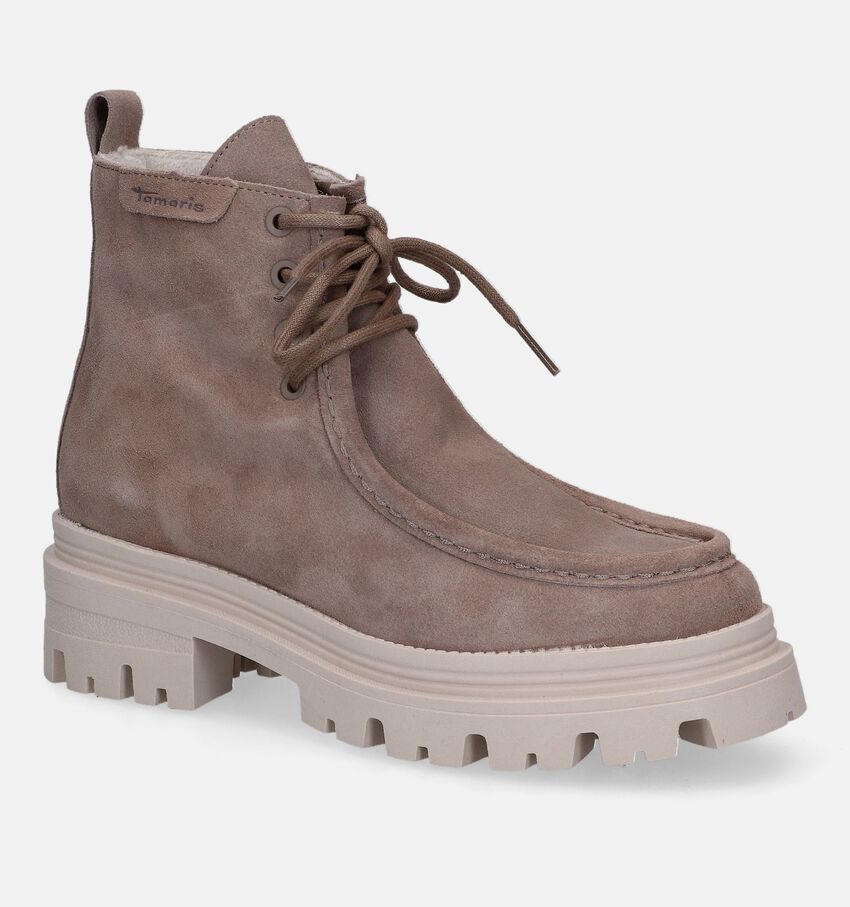 Tamaris Boots à lacets en Taupe