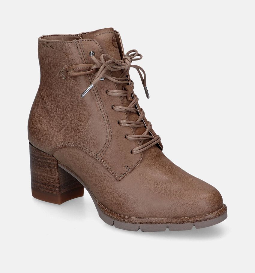 Tamaris Bottines à lacets en Taupe