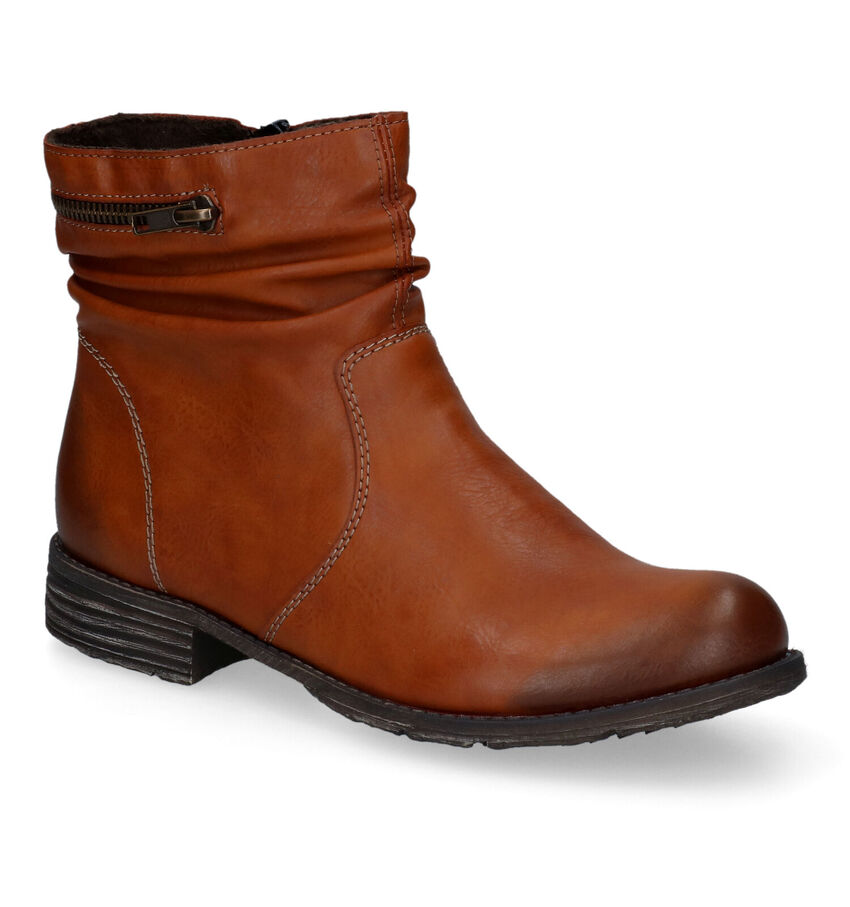 Rieker Bottines plates en Cognac