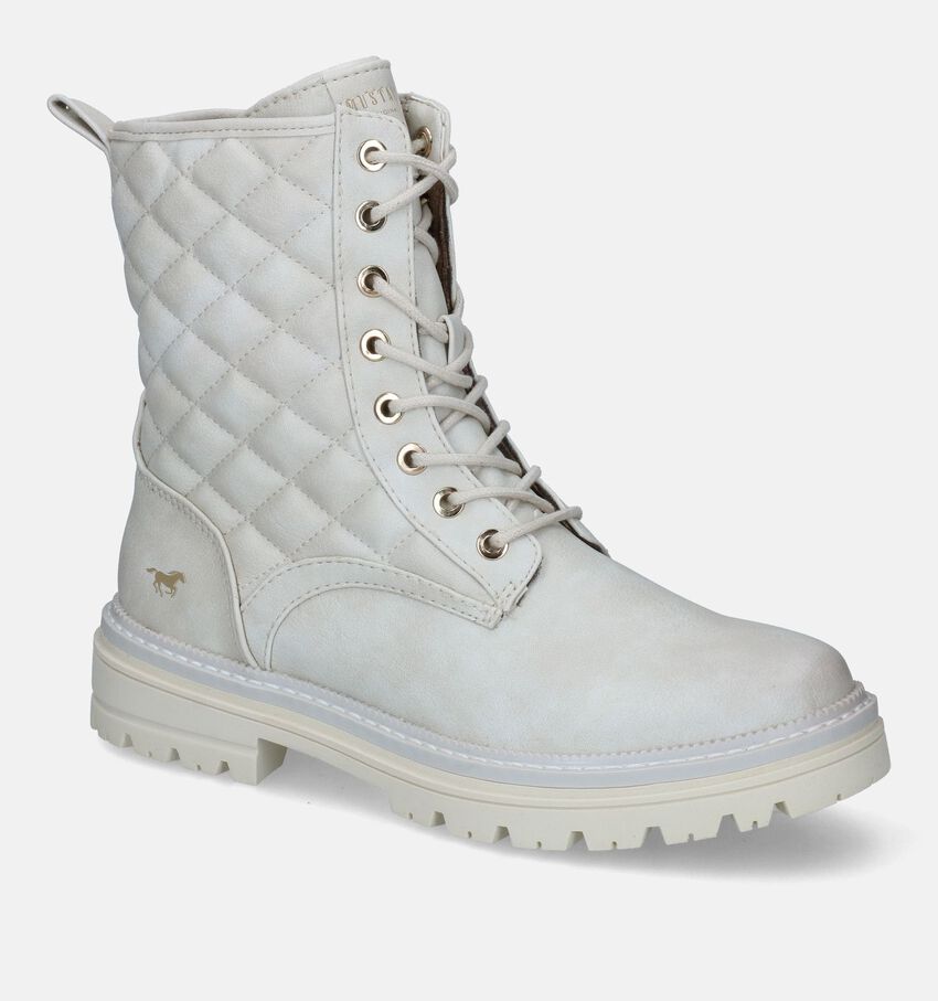 Mustang Boots à lacets en Écru
