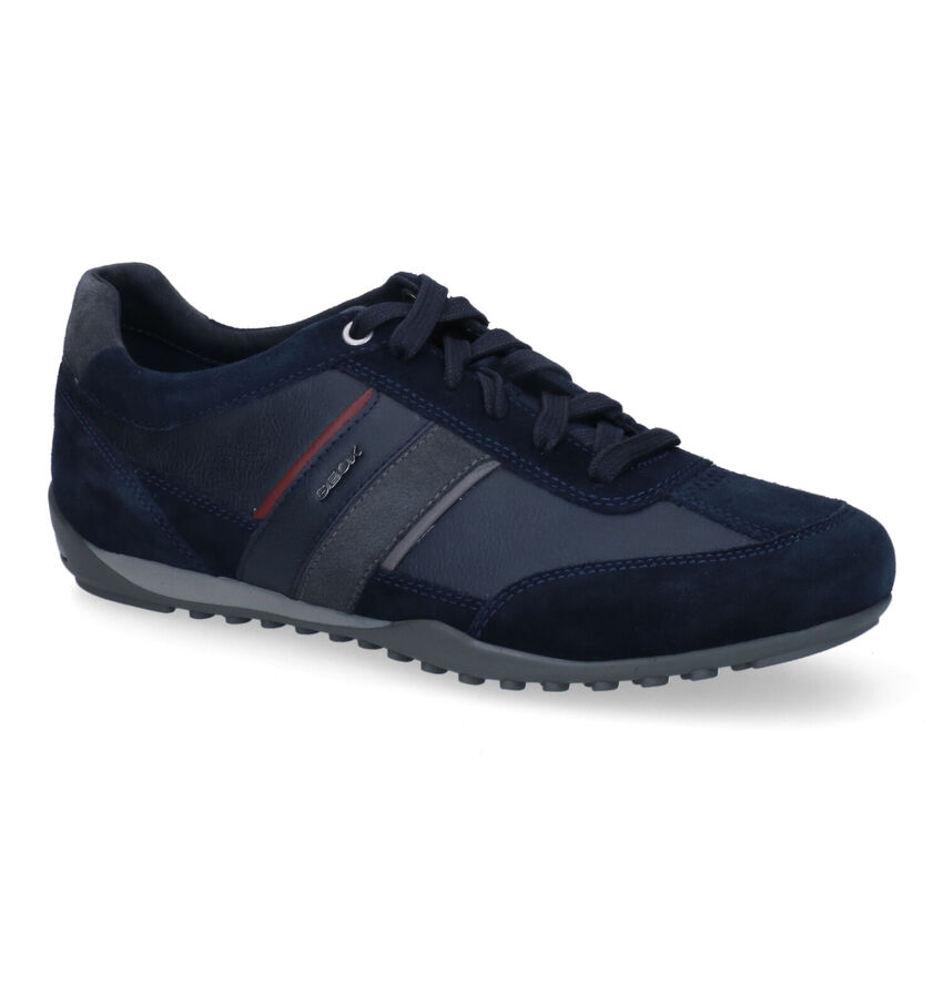 Geox Wells Blauwe Veterschoenen