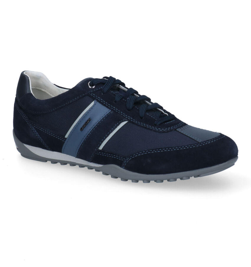 Geox Wells Blauwe Veterschoenen