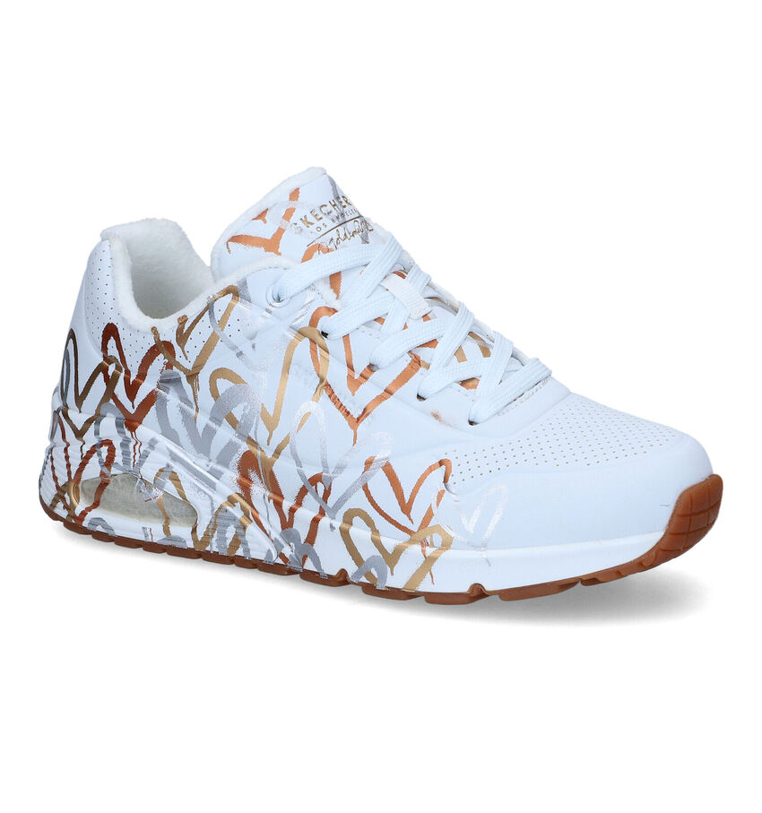Skechers Uno Metallic Baskets en Blanc