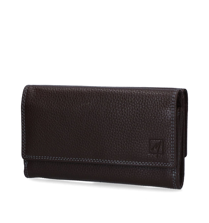 Label M Porte-monnaie à rabat en Brun