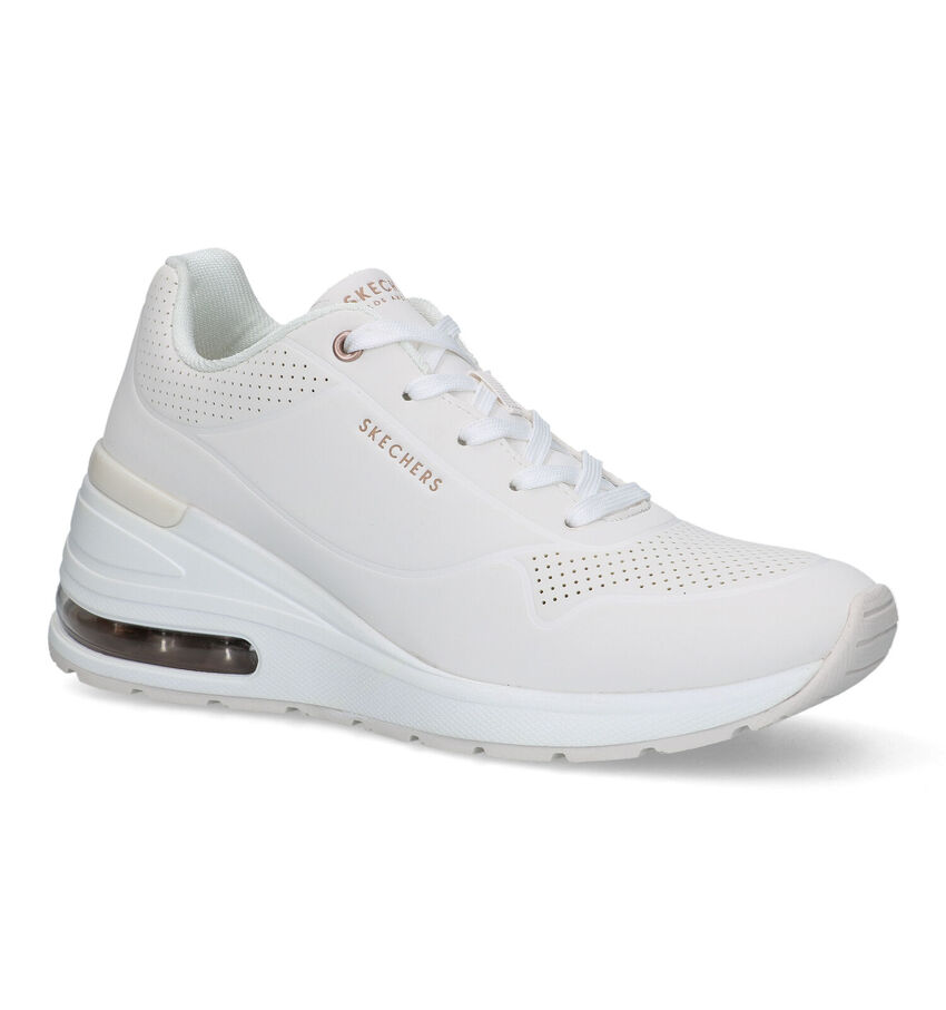 Skechers Million Air Baskets avec talon compensé en Blanc