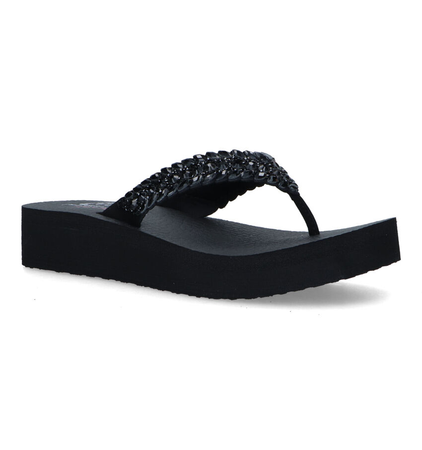 Skechers Vinyasa Lovely Oasis Zwarte Teenslippers