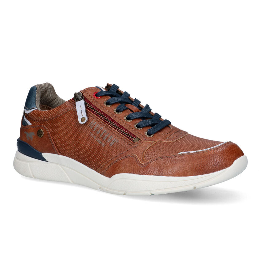 Mustang Cognac Veterschoenen