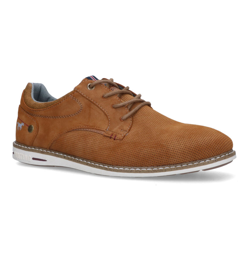 Mustang Cognac Veterschoenen