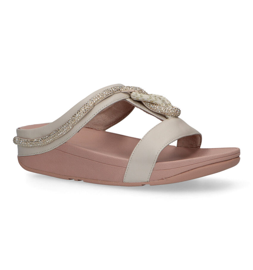 FitFlop Fino Crystal-Cord Beige Slippers