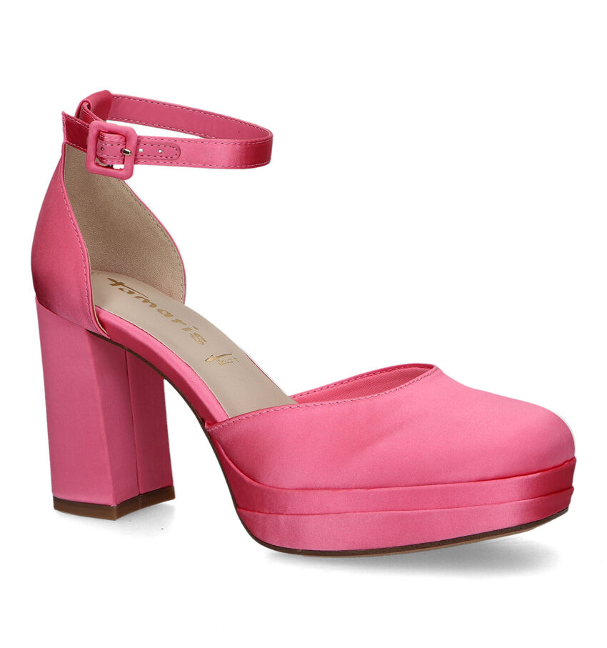 Tamaris Roze Platform Pumps met Riempje