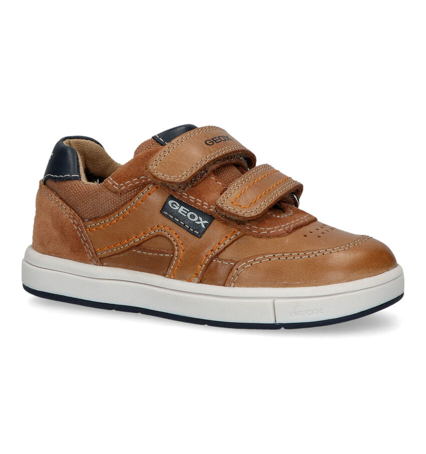 Geox Trottola Chaussures à velcro en Cognac