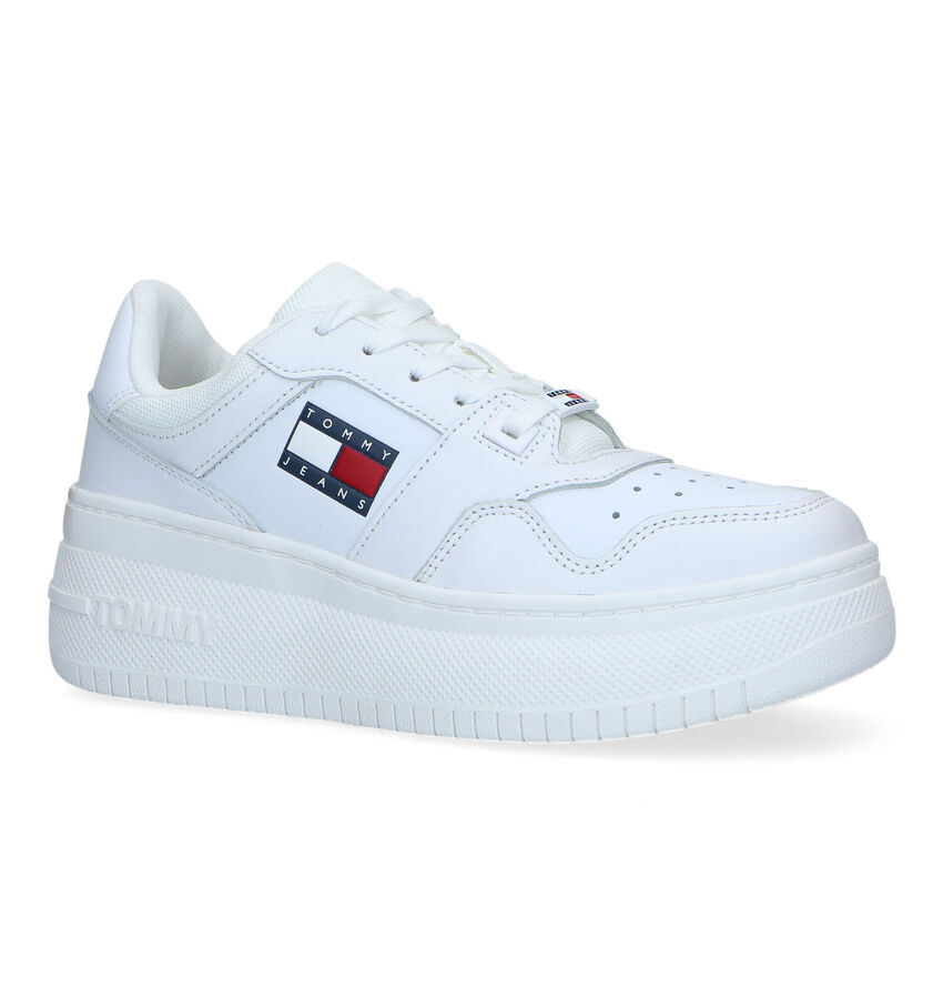 Tommy Hilfiger Retro Flatform Baskets en Blanc