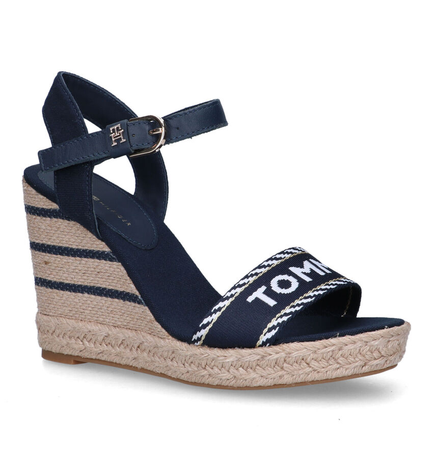 Tommy Hilfiger Seasonal Webbing Wedge Sandales en Bleu