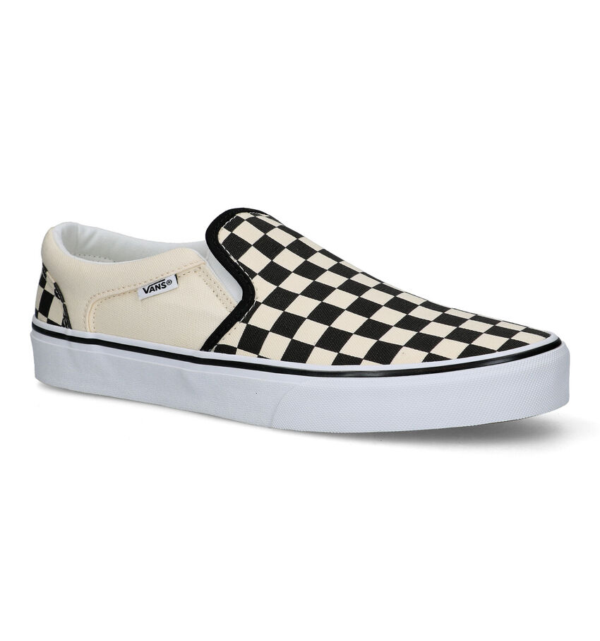 Vans Asher Wit/Zwarte Slip-on Sneakers