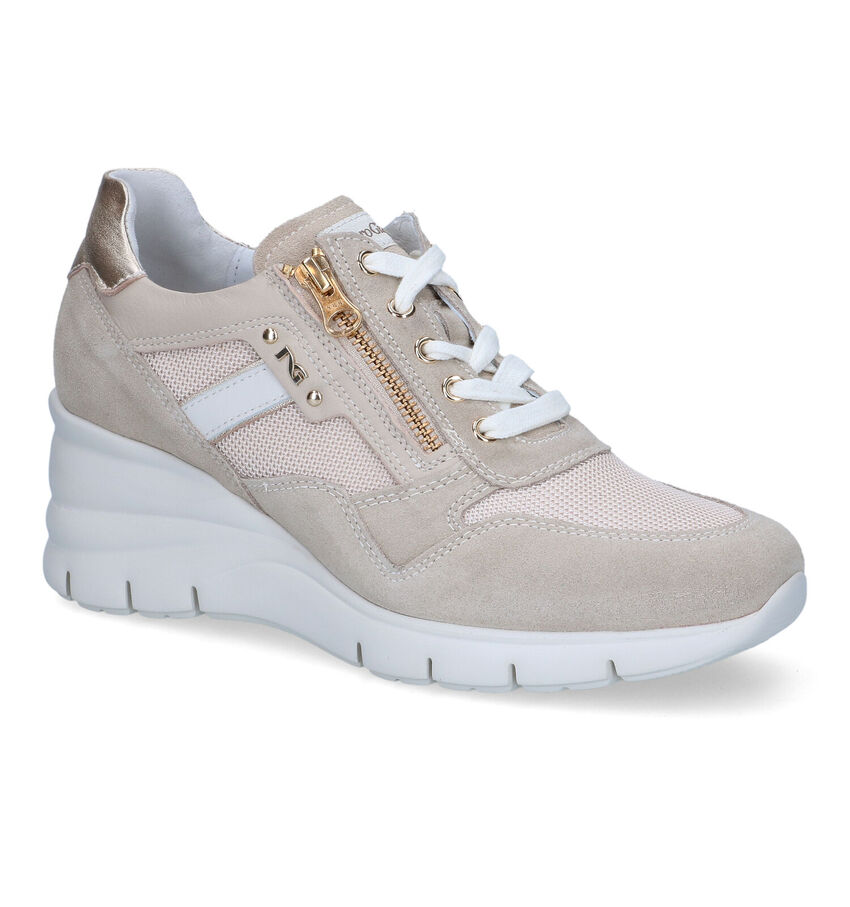 NeroGiardini Beige Wedge Sneakers