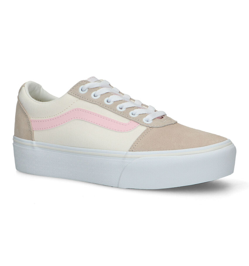 Vans Ward Platform Baskets en Beige