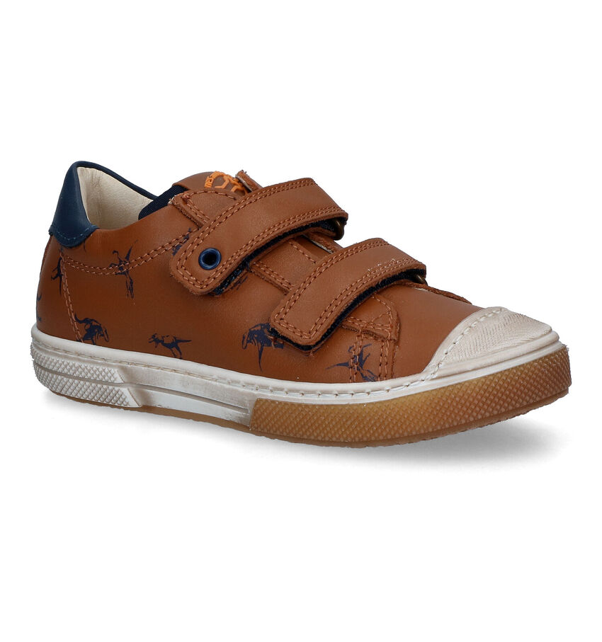 STONES and BONES Rusbe Cognac Velcroschoenen