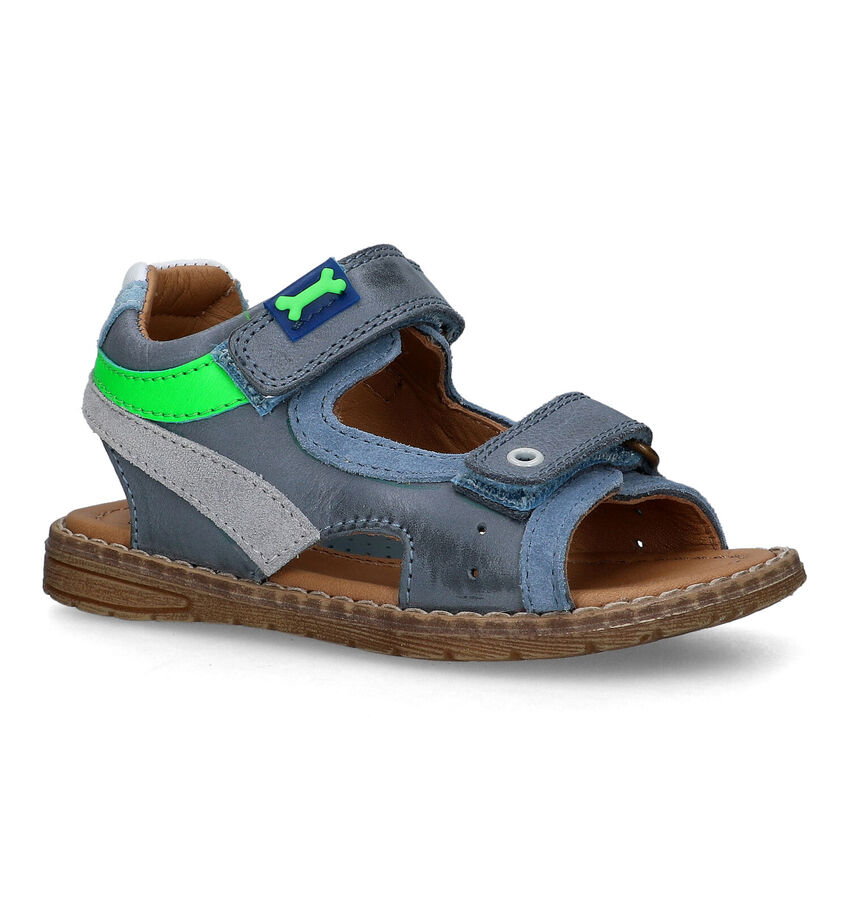 STONES and BONES Drops Blauwe Sandalen
