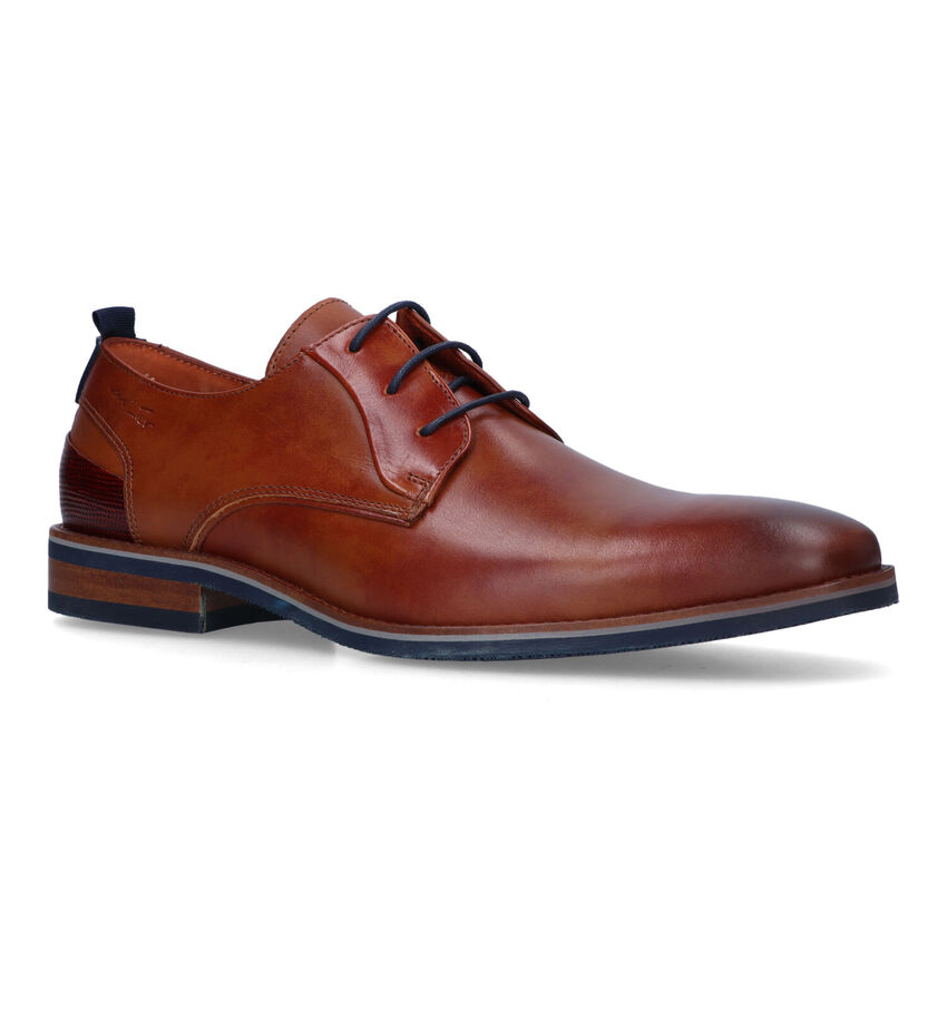 Van Lier Amalfi Cognac Geklede Veterschoenen