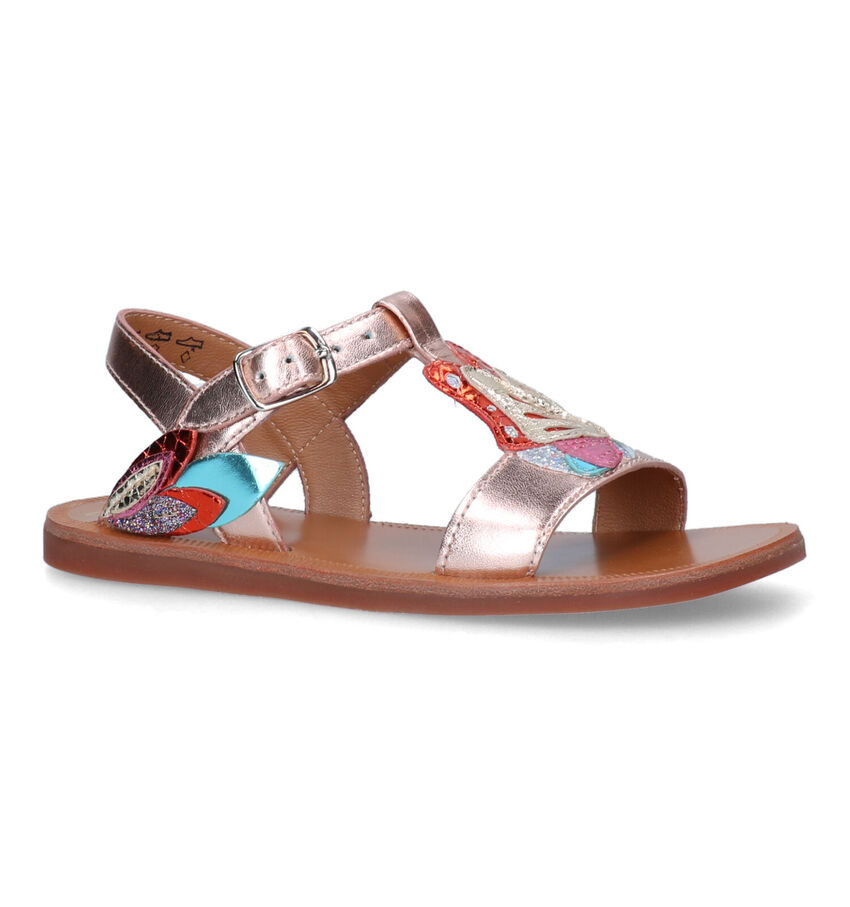 Pom d'Api Plagette Papillon Sandales en Rose