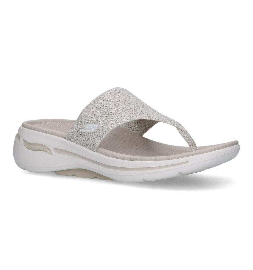 Skechers Go Walk Arch Fit Ecru Teenslippers