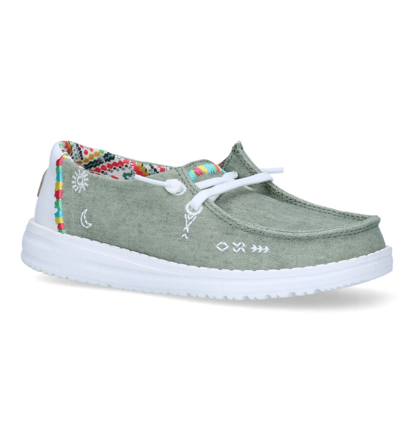 HEYDUDE Wendy Youth Boho Mocassins en Vert Kaki
