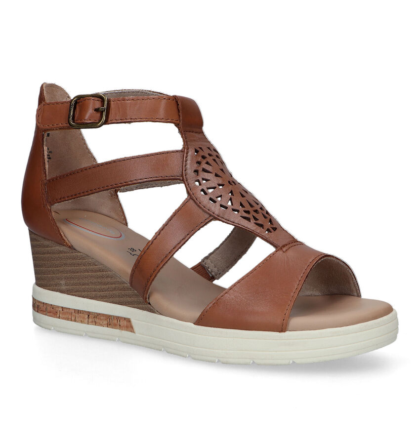 Tamaris Comfort Cognac Sandalen Met Sleehak