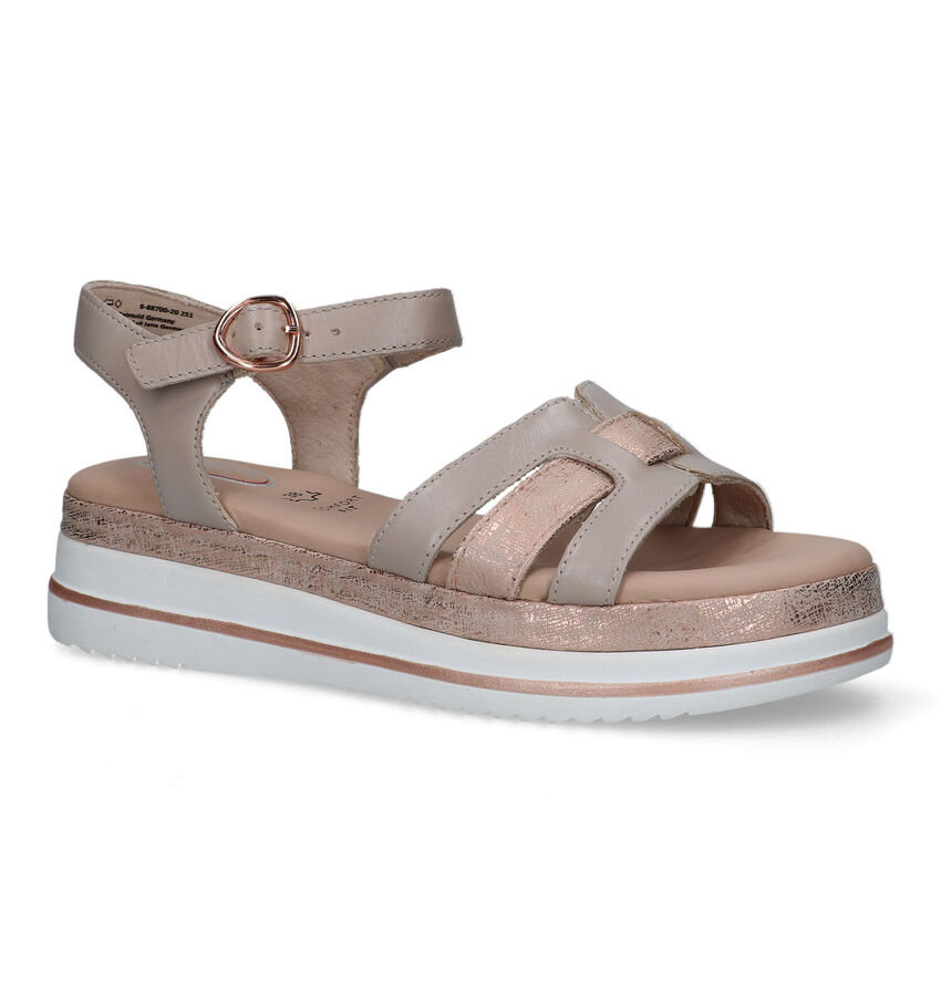 Tamaris Comfort Taupe Plateausandalen