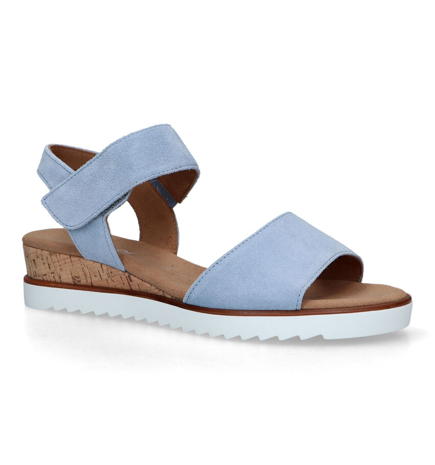Gabor Comfort Blauwe Sandalen Met Sleehak