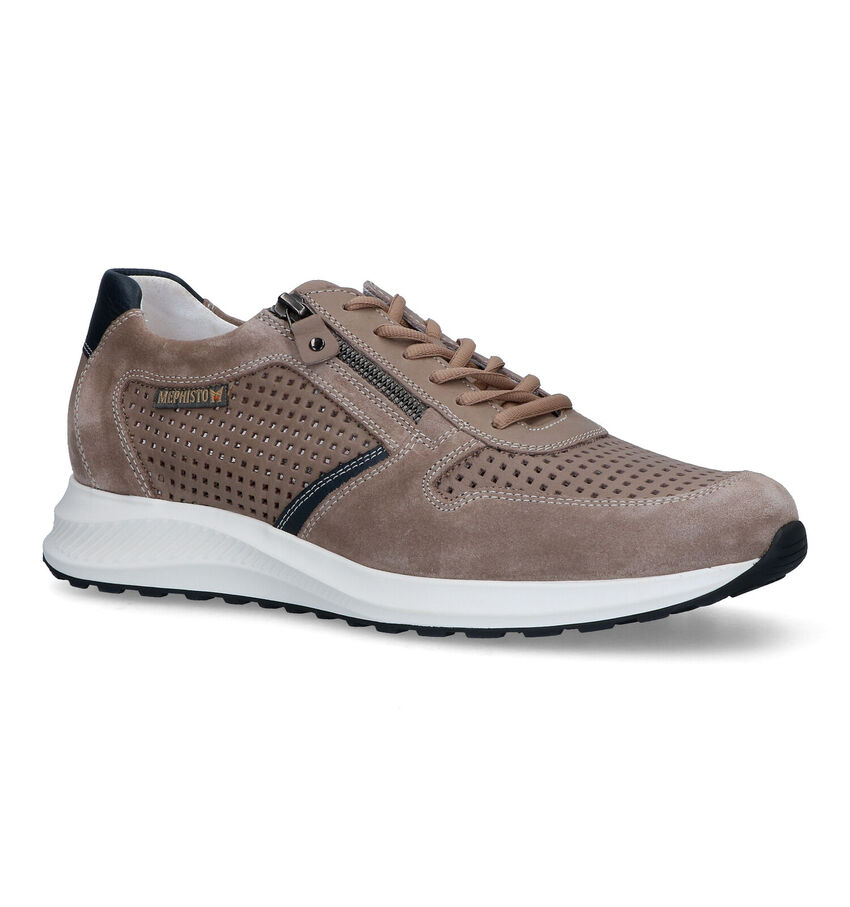 Mephisto Dino Perf Velsport Taupe Veterschoenen