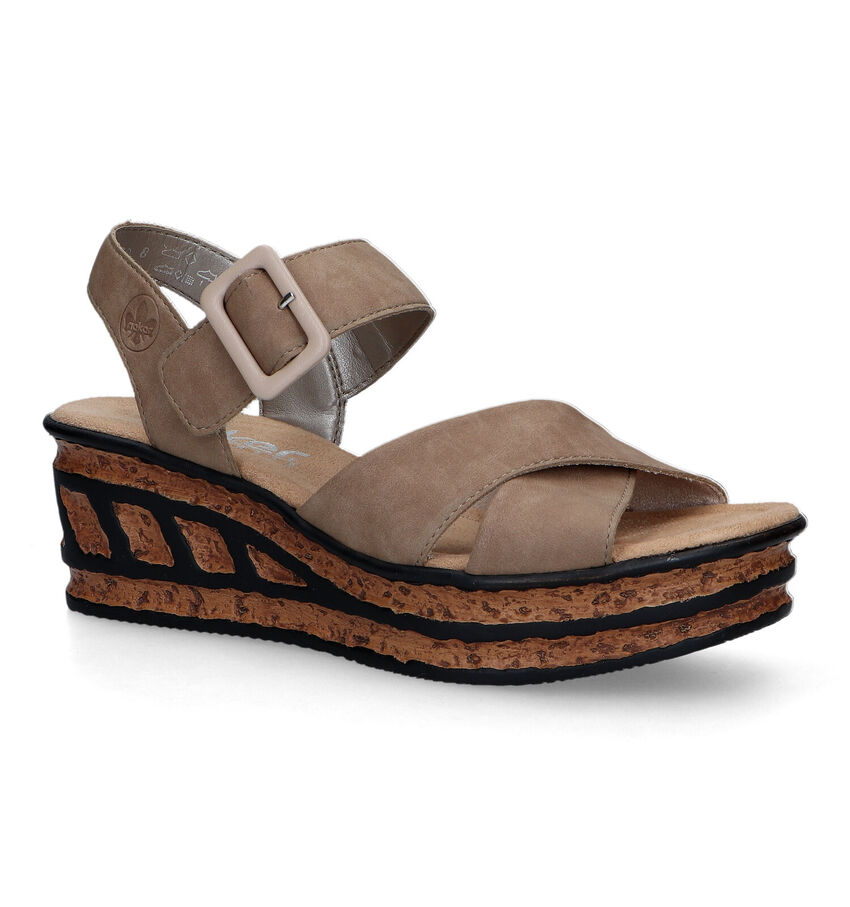 Rieker Taupe Sandalen